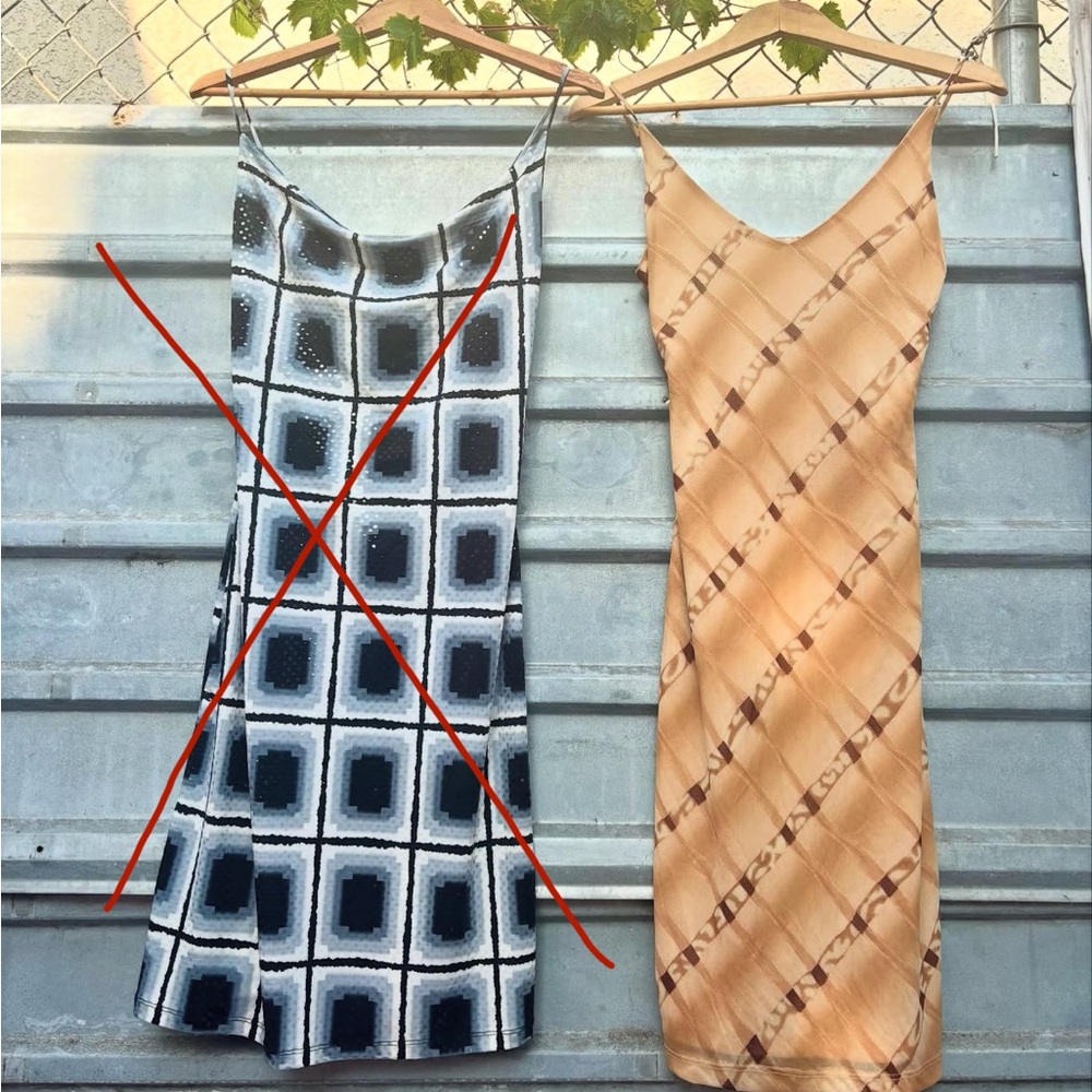 Forever 21 Tan and Black Midi Dress